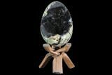 Septarian Dragon Egg Geode - Black Crystals #88524-1